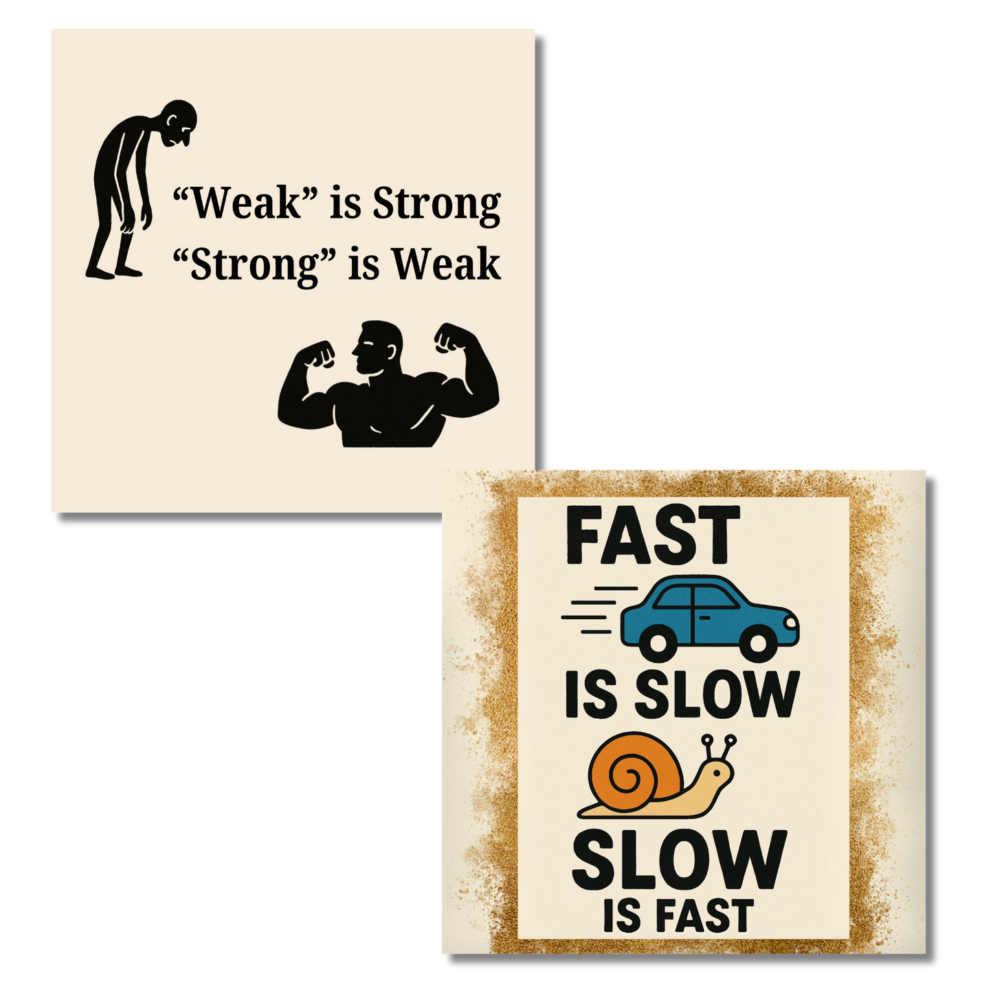 Paradox Wisdom Fridge Magnet Set – Strong is Weak, Fast is Slow