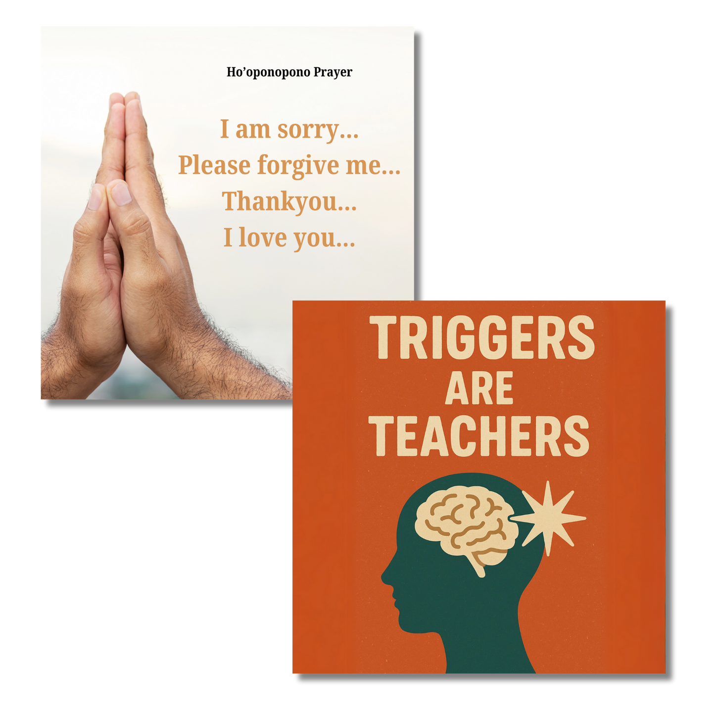 Fridge Magnet Set – Ho'oponopono Prayer & Triggers Are Teachers (Set of 2)
