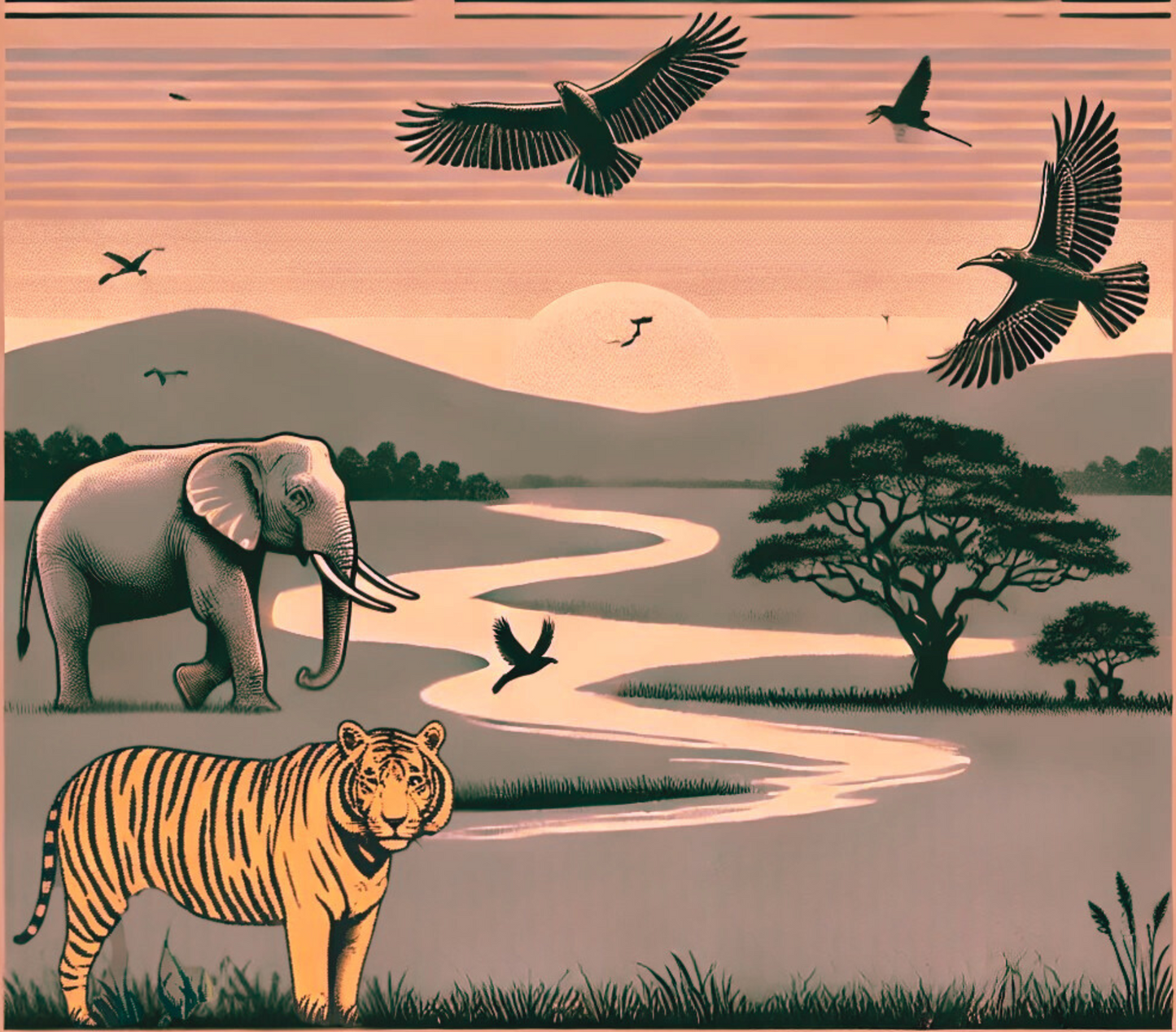 Kaziranga Scene Tote Bag
