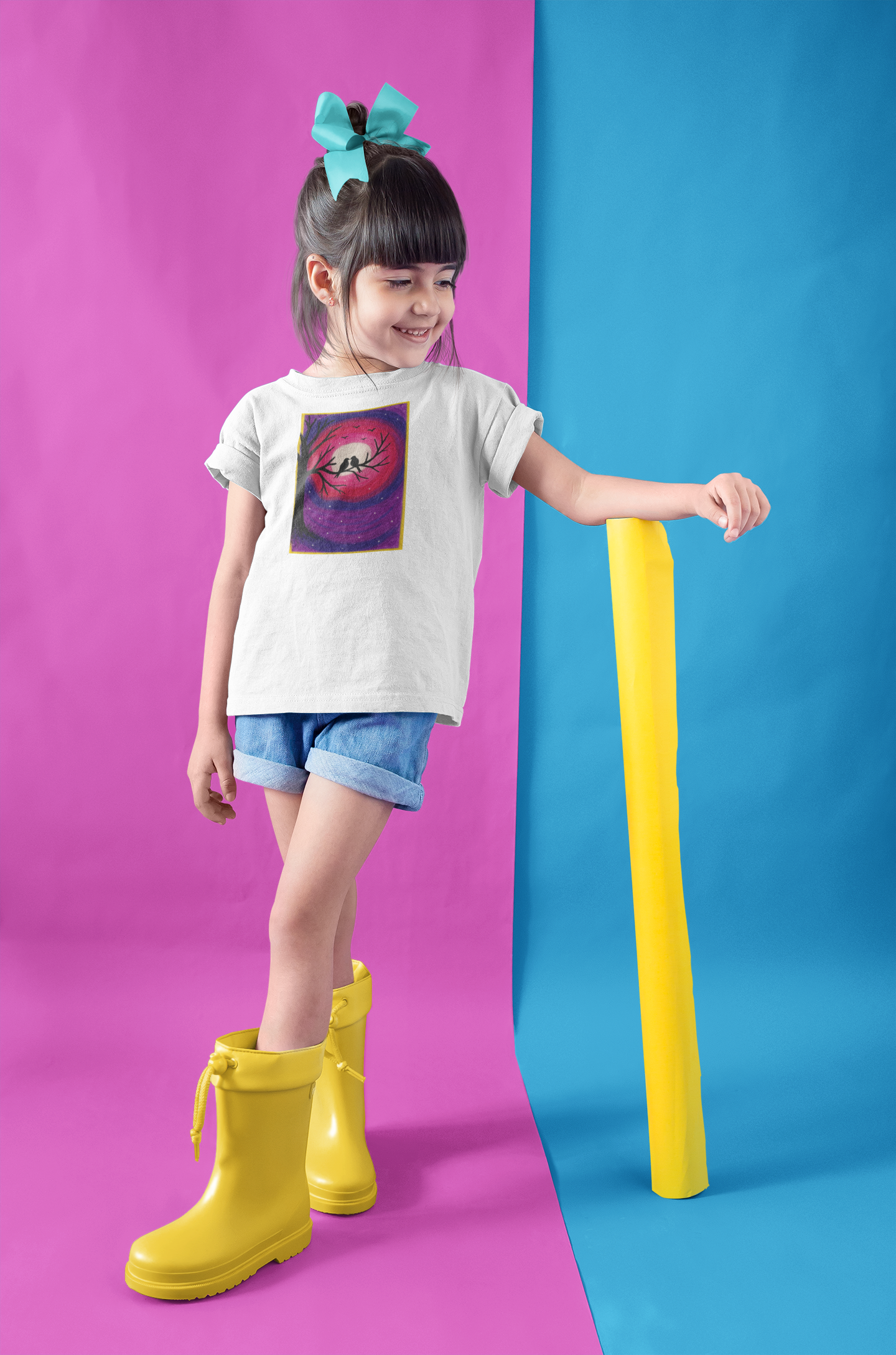 Birds in Moonlight T-Shirt for Girls