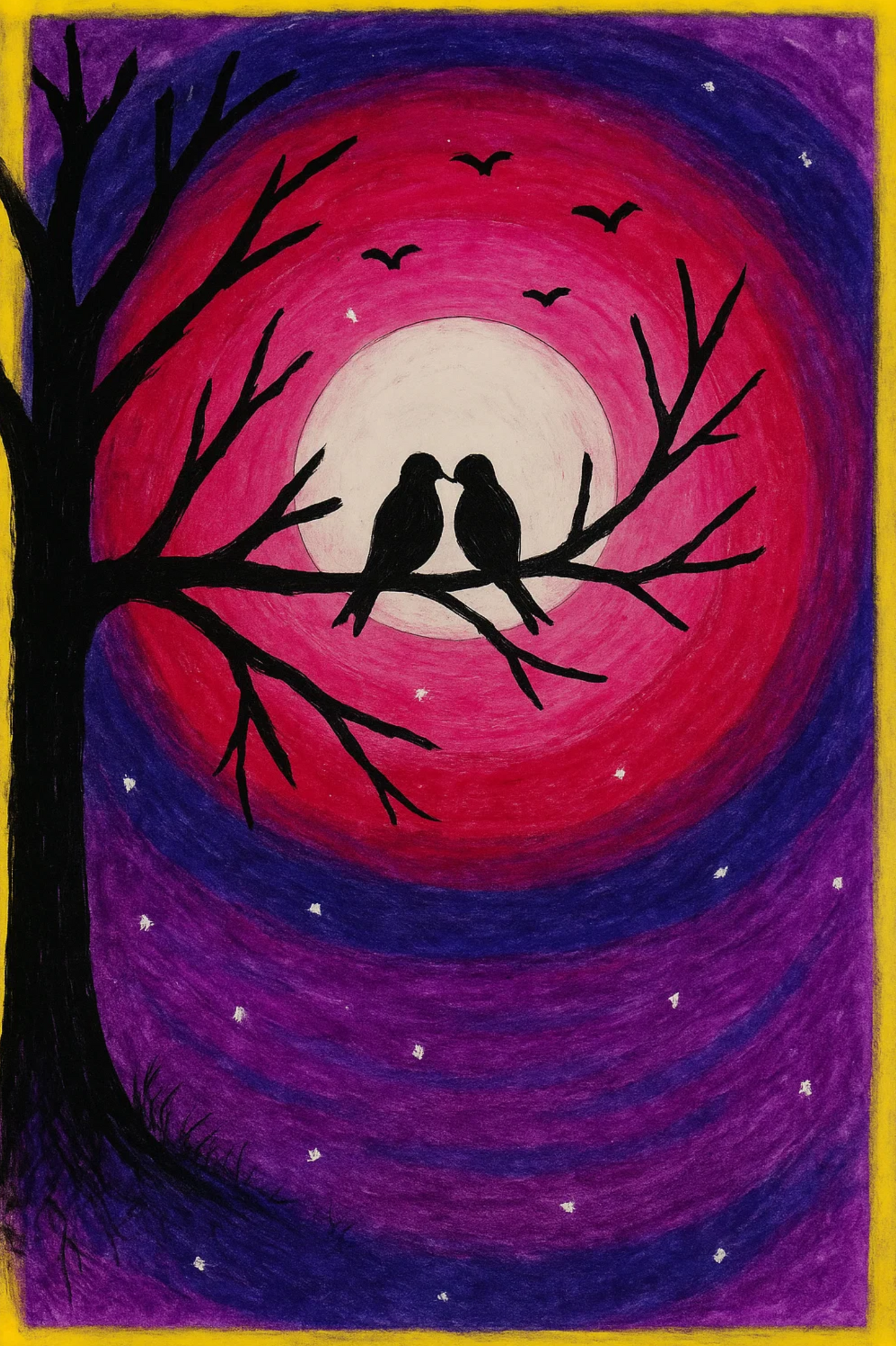 Birds in Moonlight T-Shirt for Girls