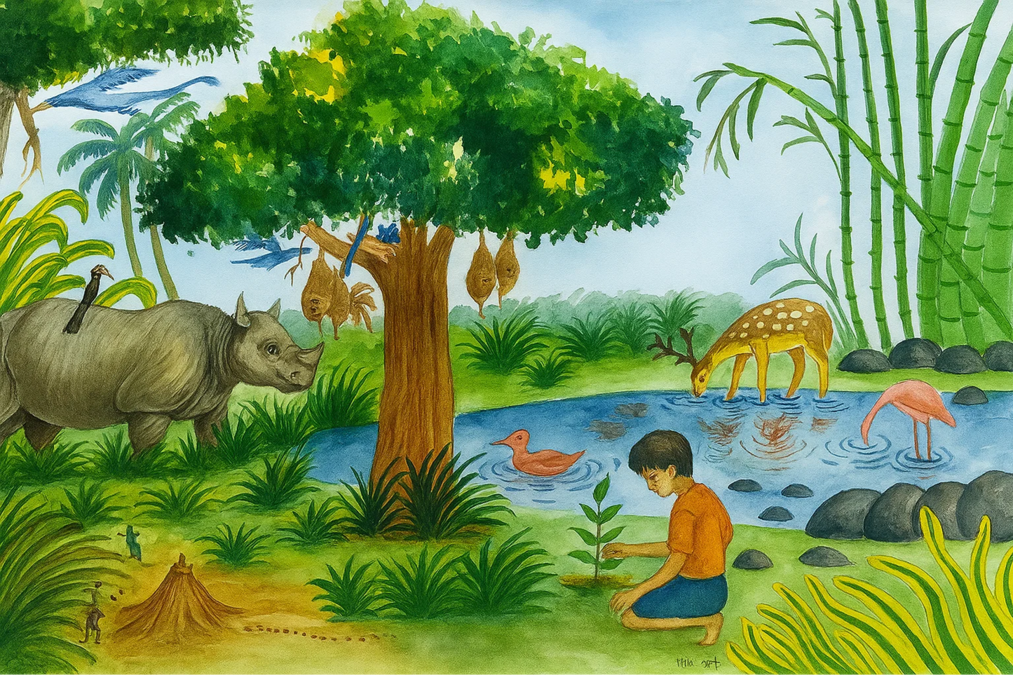 Rhino and Me T-Shirt for Girls