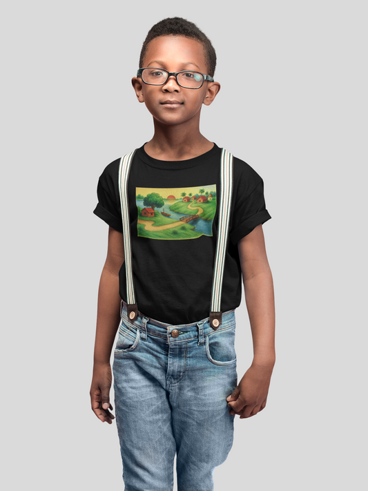 Village scene T-Shirt for Boys - Kids inspired by nature-culture linkages