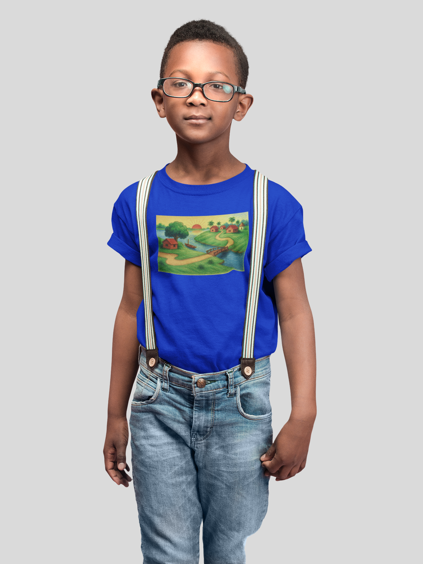 Village scene T-Shirt for Boys - Kids inspired by nature-culture linkages