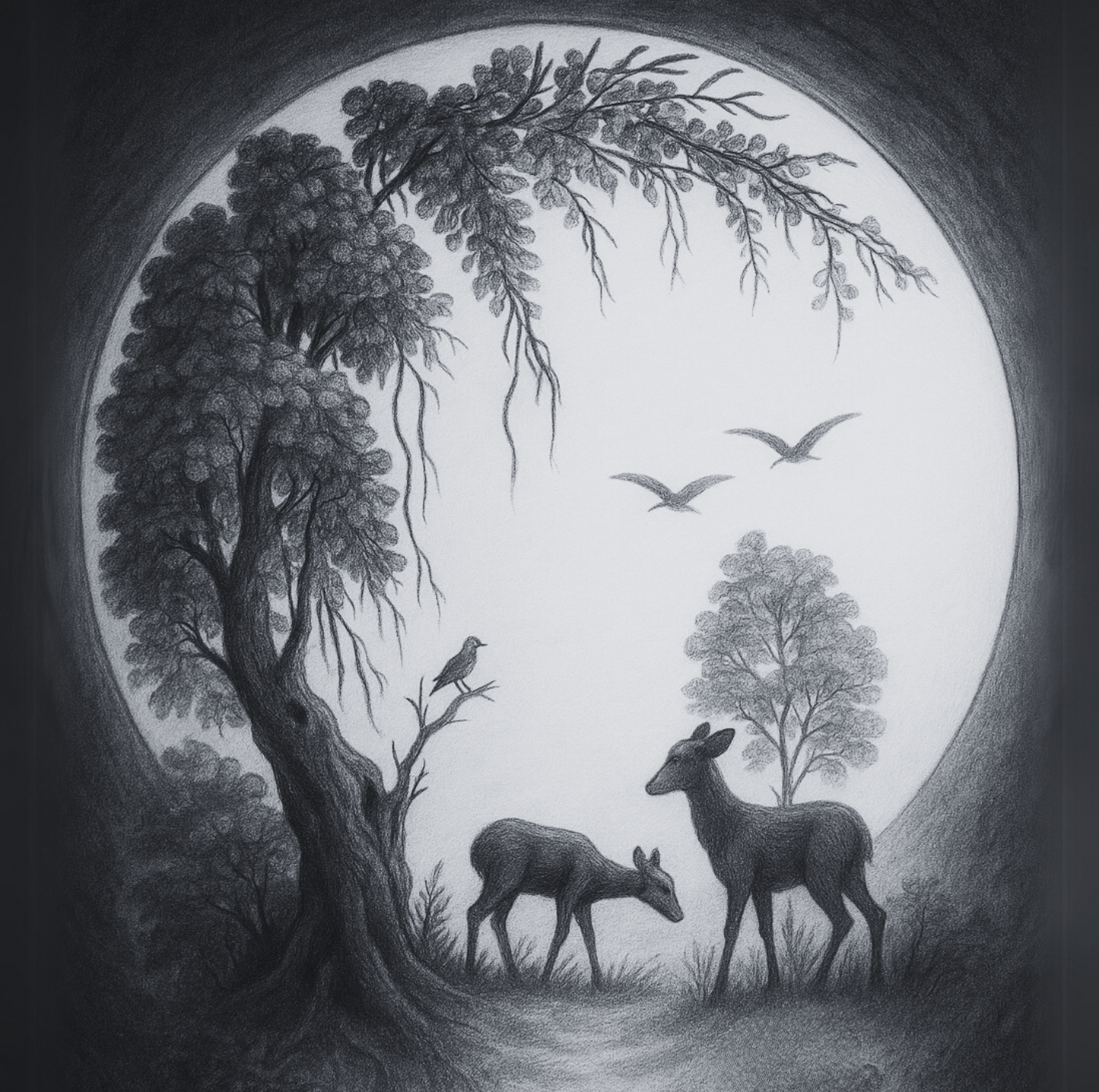 Wildlife in moonlight T-Shirt for Boys - Kids inspired by beauty of nature