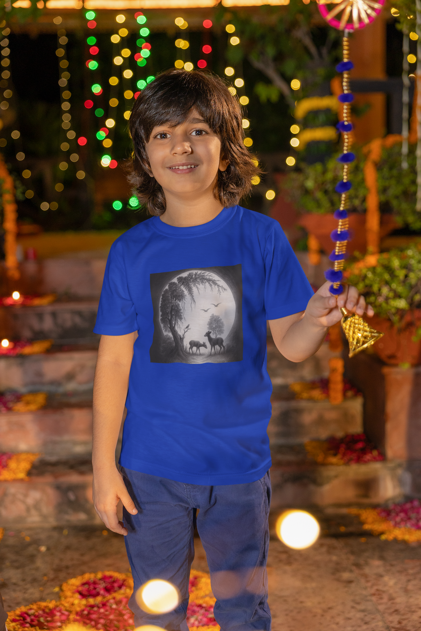 Wildlife in moonlight T-Shirt for Boys - Kids inspired by beauty of nature